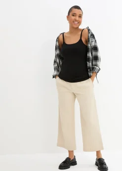 Lot de 2 tops longs coton bretelles spaghetti