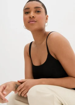 Lot de 2 tops longs coton bretelles spaghetti