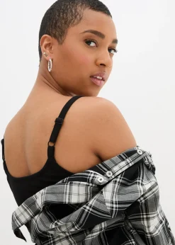 Lot de 2 tops longs coton bretelles spaghetti