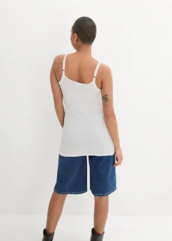 Lot de 2 tops longs coton bretelles spaghetti