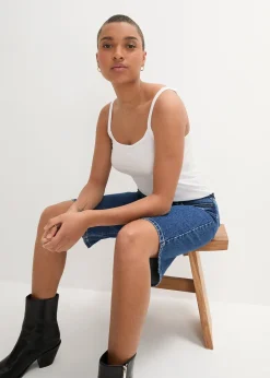 Lot de 2 tops longs coton bretelles spaghetti