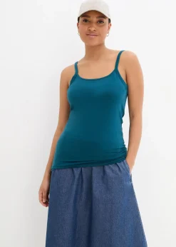 Lot de 2 tops longs coton bretelles spaghetti