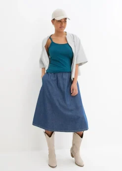 Lot de 2 tops longs coton bretelles spaghetti