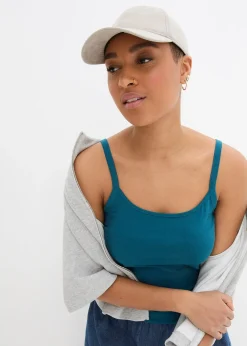 Lot de 2 tops longs coton bretelles spaghetti