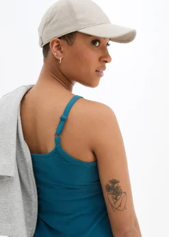 Lot de 2 tops longs coton bretelles spaghetti