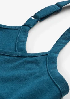 Lot de 2 tops longs coton bretelles spaghetti