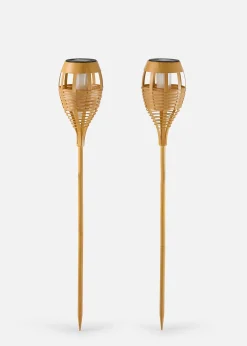 Lot de 2 torches de jardin solaires