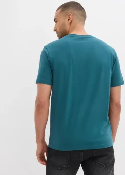 Lot de 2 T-shirts col tunisien 100% coton