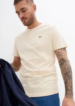 Lot de 3 T-shirts col tunisien 100% coton