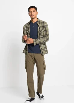 Lot de 2 T-shirts col tunisien manches longues, 100% coton