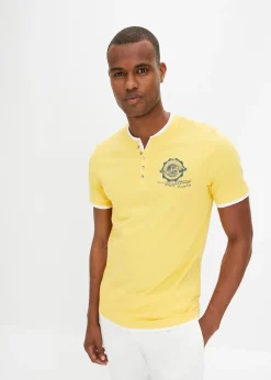 Lot de 2 t-shirts col tunisien 100 % coton