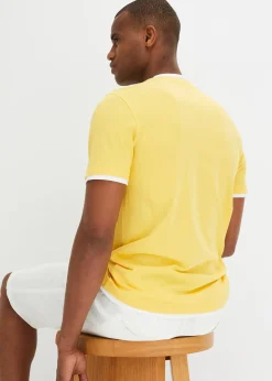 Lot de 2 t-shirts col tunisien 100 % coton