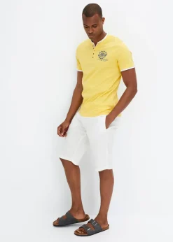 Lot de 2 t-shirts col tunisien 100 % coton