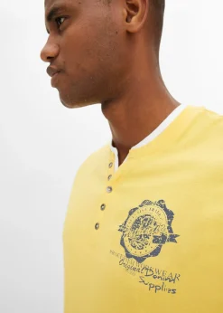 Lot de 2 t-shirts col tunisien 100 % coton