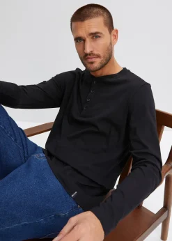 Lot de 2 T-shirts col tunisien 100% coton