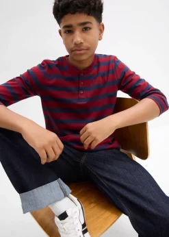 Lot de 3 T-shirts col tunisien 100% coton