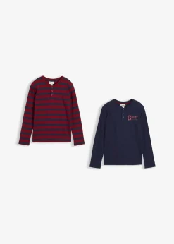 Lot de 3 T-shirts col tunisien 100% coton