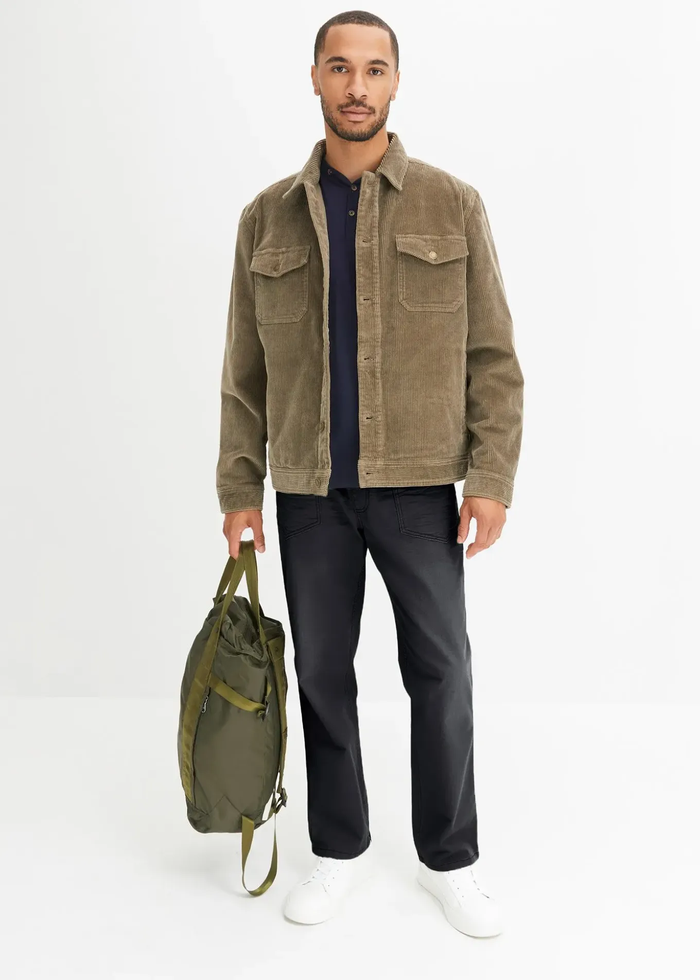 Lot de 2 T-shirts col tunisien 100 % coton