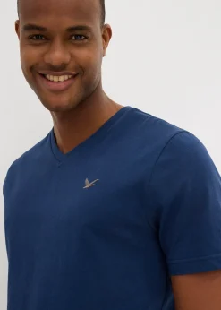 Lot de 2 T-shirts col V 100% coton