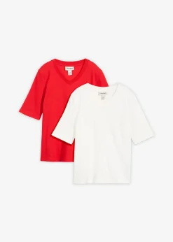 Lot de 2 T-shirts côtelés