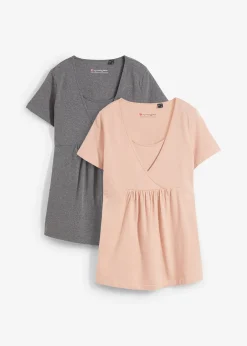 Lot de 2 T-shirts de grossesse et d’allaitement