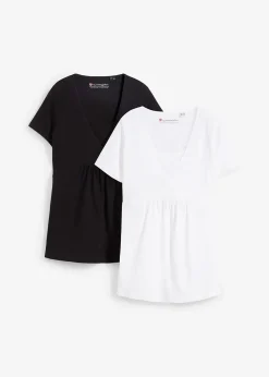 Lot de 2 T-shirts de grossesse et d’allaitement