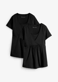 Lot de 2 T-shirts de grossesse et d’allaitement