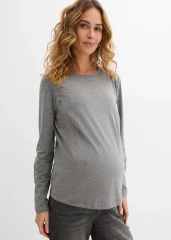 Lot de 2 T-shirts de grossesse avec ouvertures discrètes pour faciliter l’allaitement