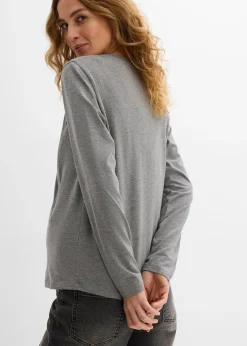 Lot de 2 T-shirts de grossesse avec ouvertures discrètes pour faciliter l’allaitement