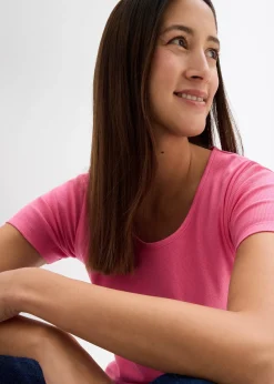 Lot de 2 T-shirts en coton côtelé