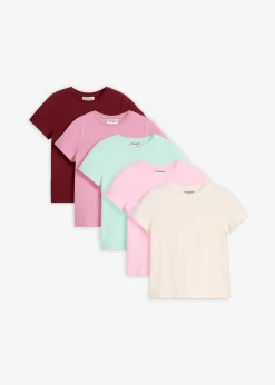 Lot de 5 T-shirts en coton extensible