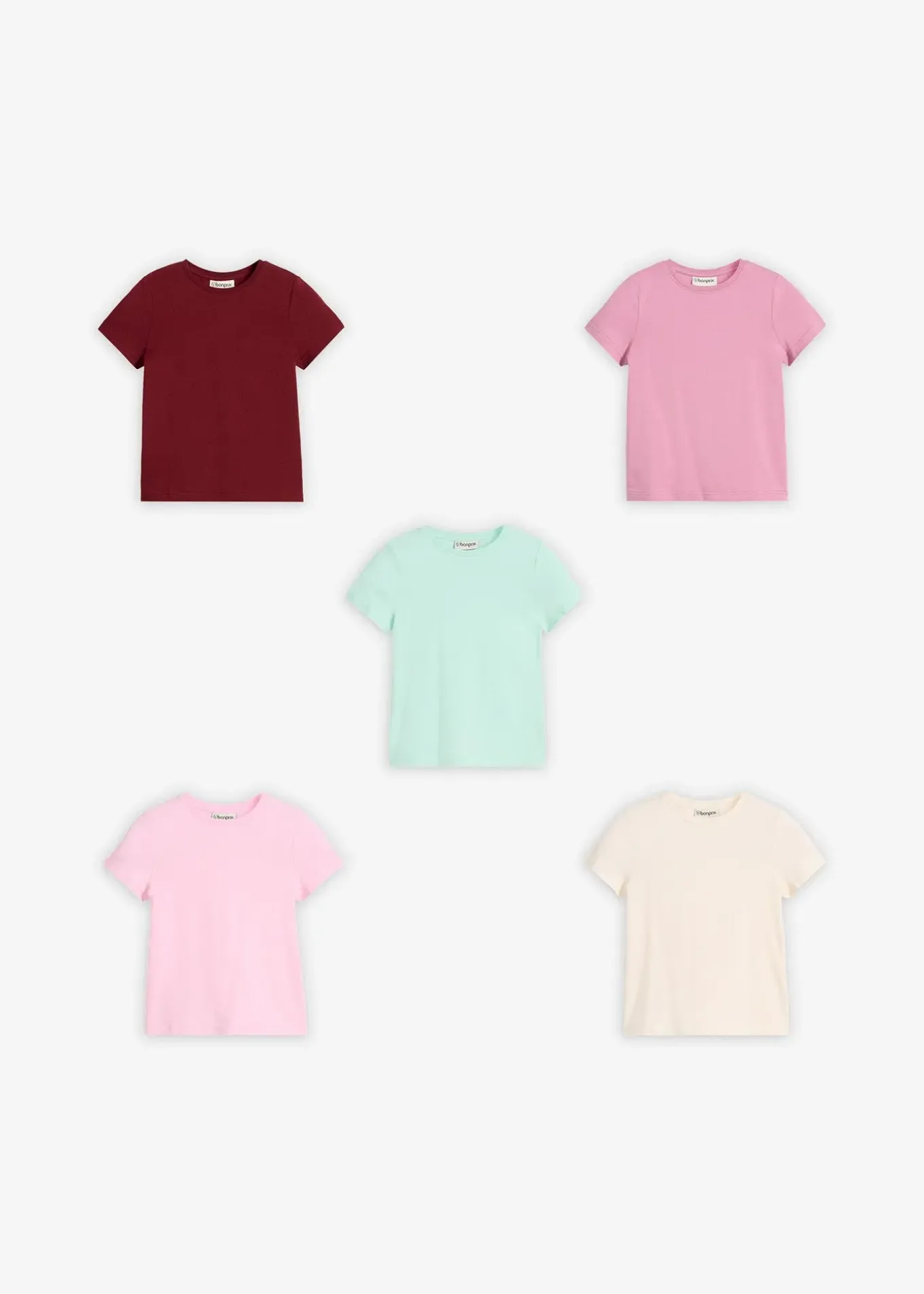Lot de 5 T-shirts en coton extensible