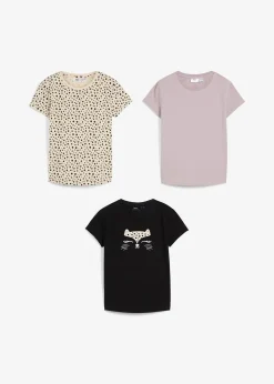 Lot de 3 T-shirts fille 100% coton