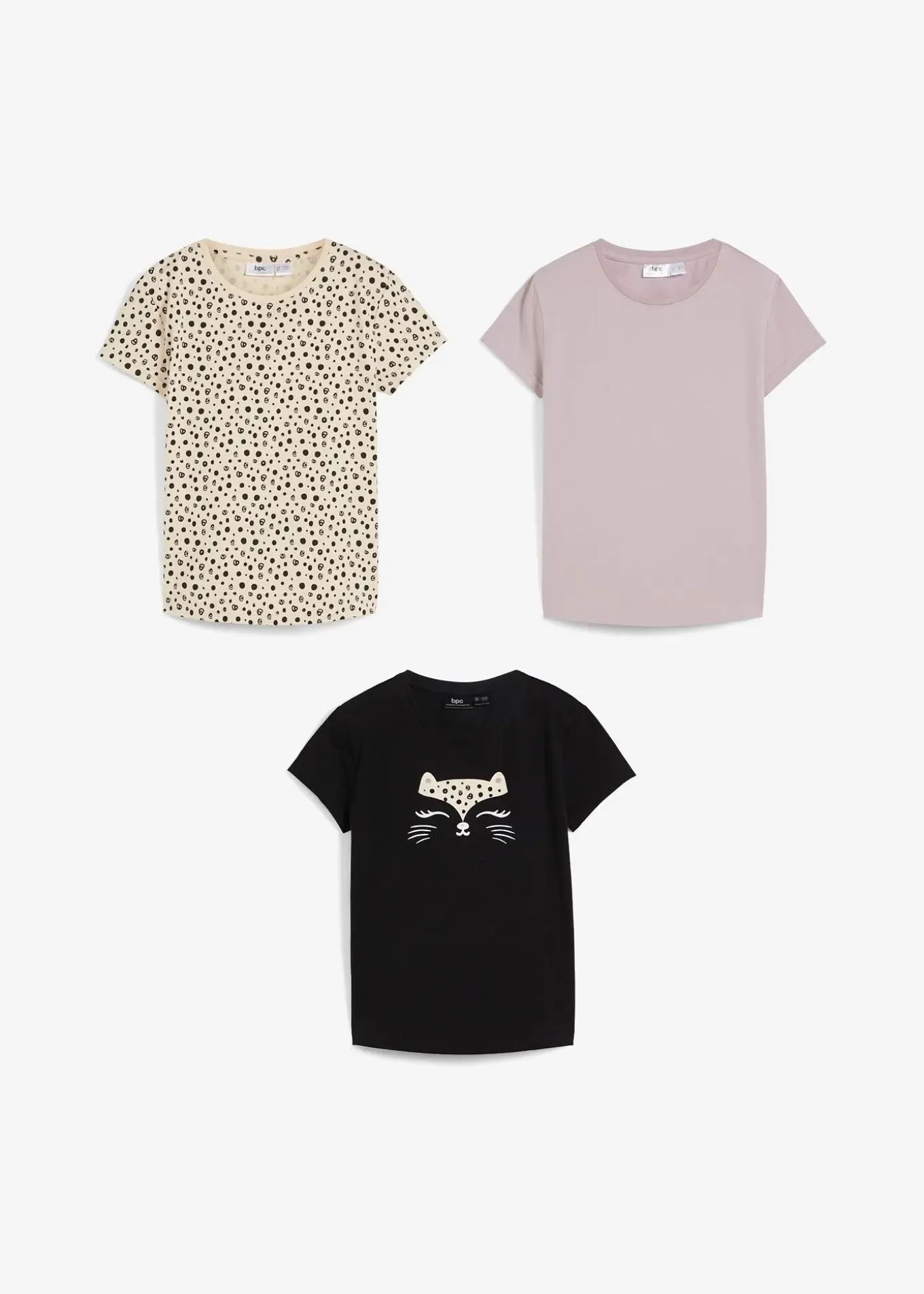 Lot de 3 T-shirts fille 100% coton