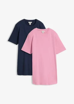Lot de 2 T-shirts longs 100% coton