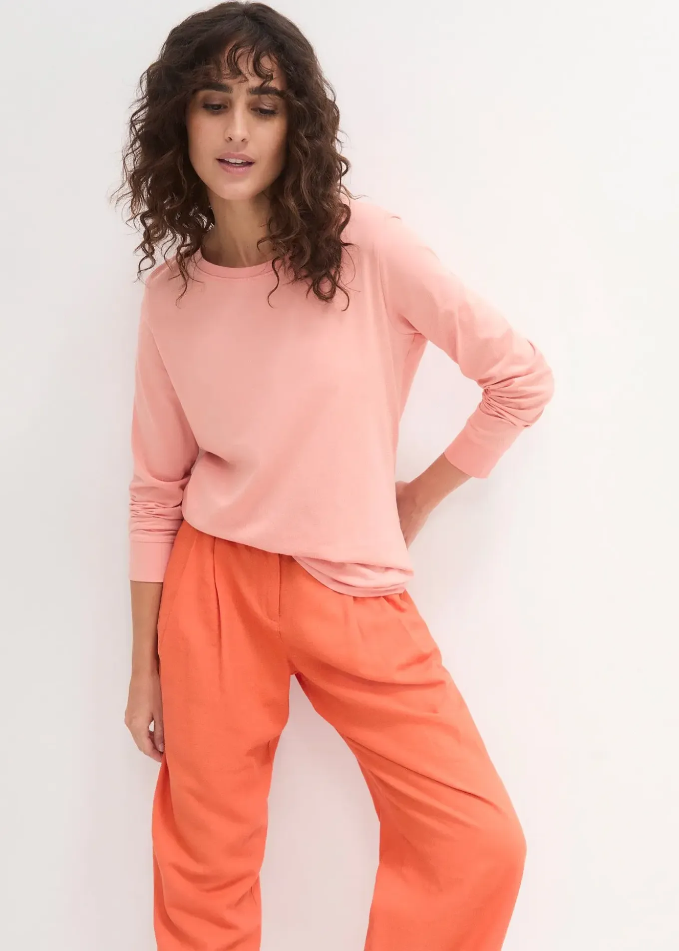 Lot de 5 T-shirts longs à col rond, manches longues