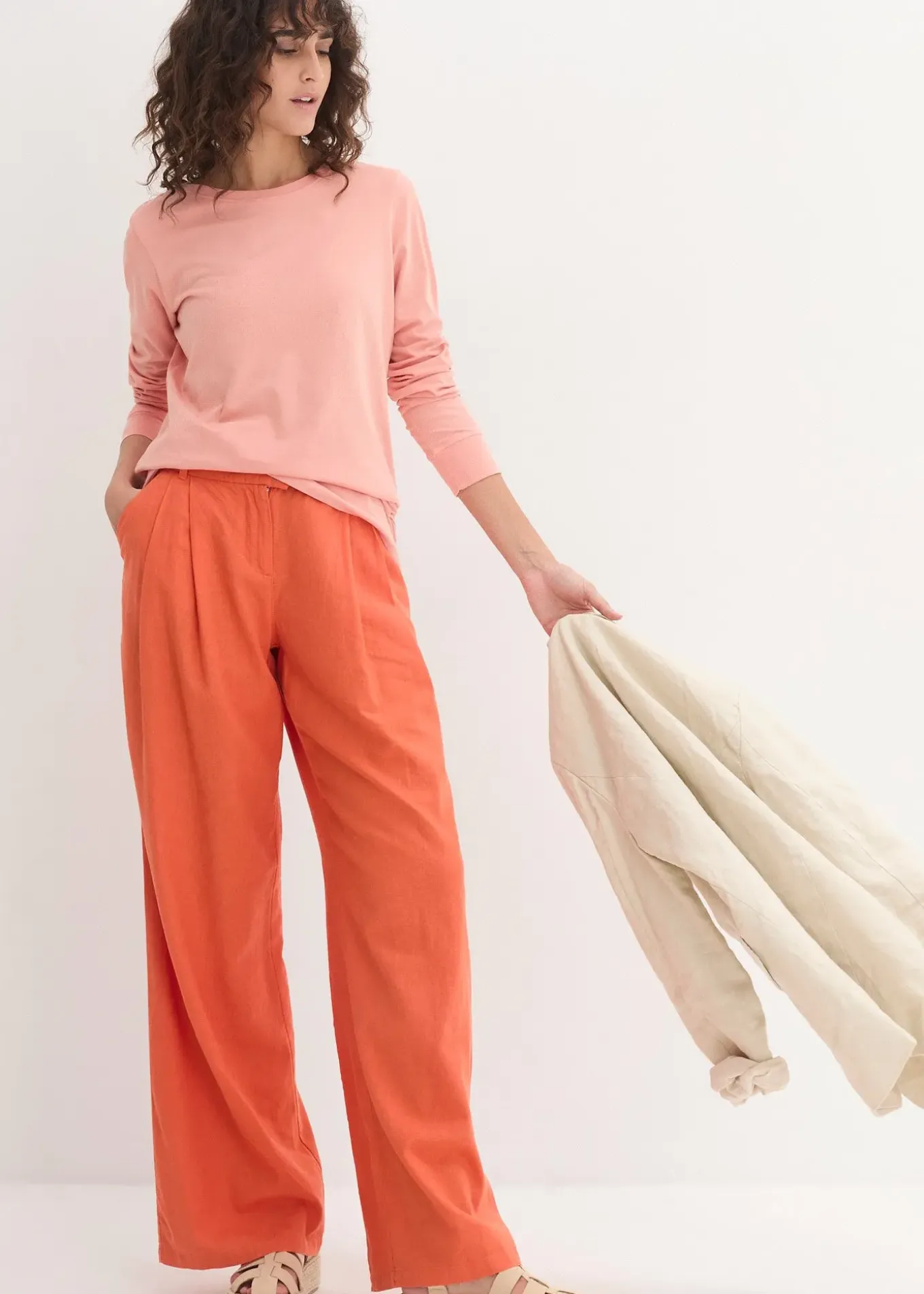 Lot de 5 T-shirts longs à col rond, manches longues