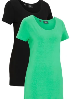 Lot de 2 T-shirts longs avec inscription