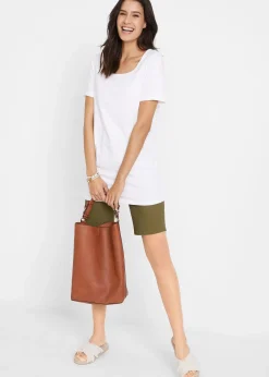 Lot de 2 T-shirts longs basiques, manches courtes