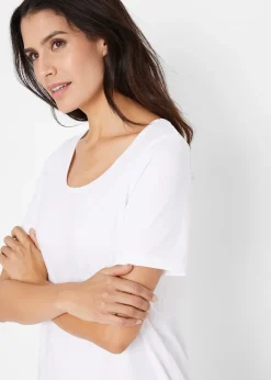 Lot de 2 T-shirts longs basiques, manches courtes