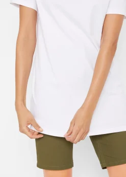 Lot de 2 T-shirts longs basiques, manches courtes