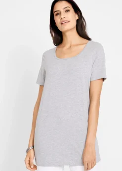 Lot de 2 T-shirts longs basiques, manches courtes