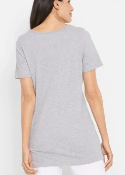 Lot de 2 T-shirts longs basiques, manches courtes