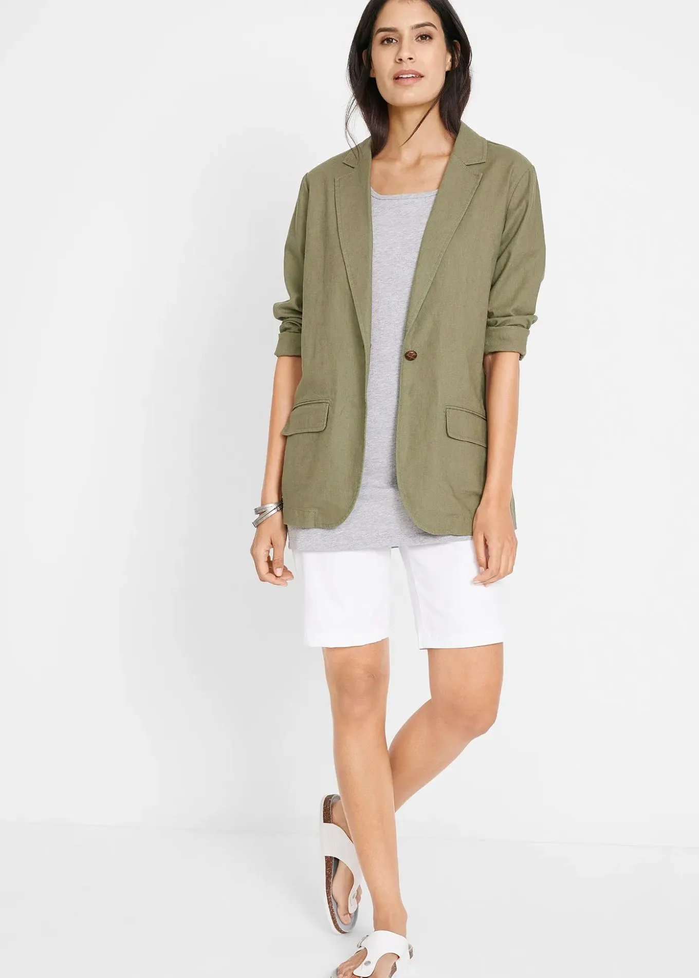 Lot de 2 T-shirts longs basiques, manches courtes