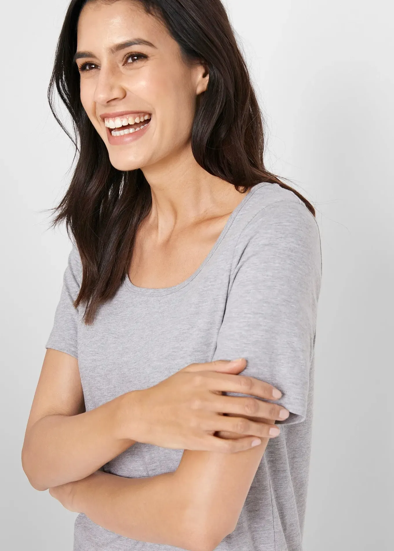 Lot de 2 T-shirts longs basiques, manches courtes