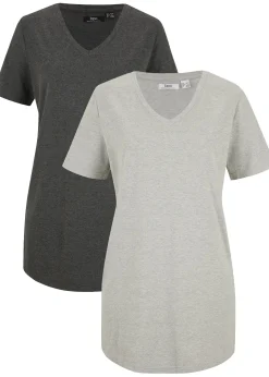 Lot de 2 T-shirts longs col V