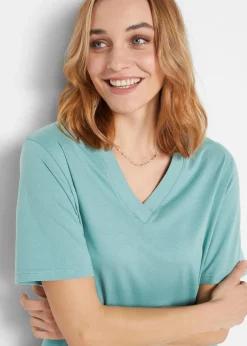 Lot de 5 T-shirts longs et amples à col V