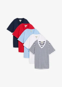 Lot de 5 T-shirts longs et amples à col V