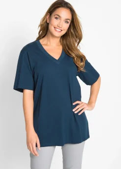 Lot de 5 T-shirts longs et amples à col V