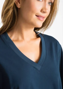 Lot de 5 T-shirts longs et amples à col V